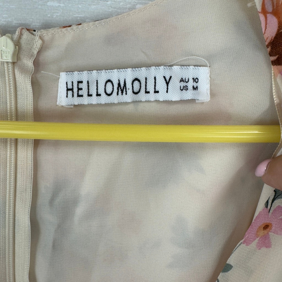 Hello Molly Need No Man Floral Flare Mini Dress M - Picture 6 of 7